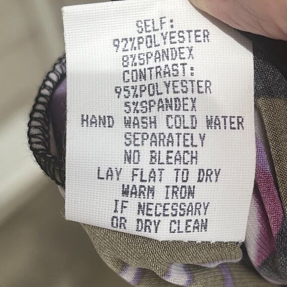 Womens Faux Wrap Dress Rabbit Rabbit Rabbit Design Purple Black Size 16 - Picture 3 of 4